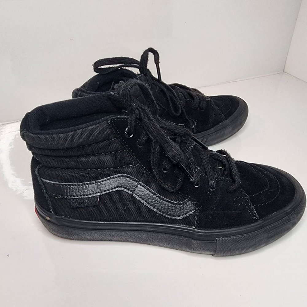 Vans Women's Pro Sk8-Hi Canvas Suede Black Blue Skate Shoes Size 5/36.5